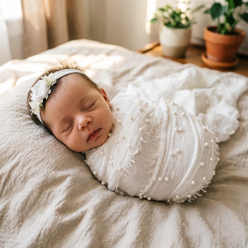 Baby Products For Summer - Kain Pembungkus Mutiara Katun Rami untuk