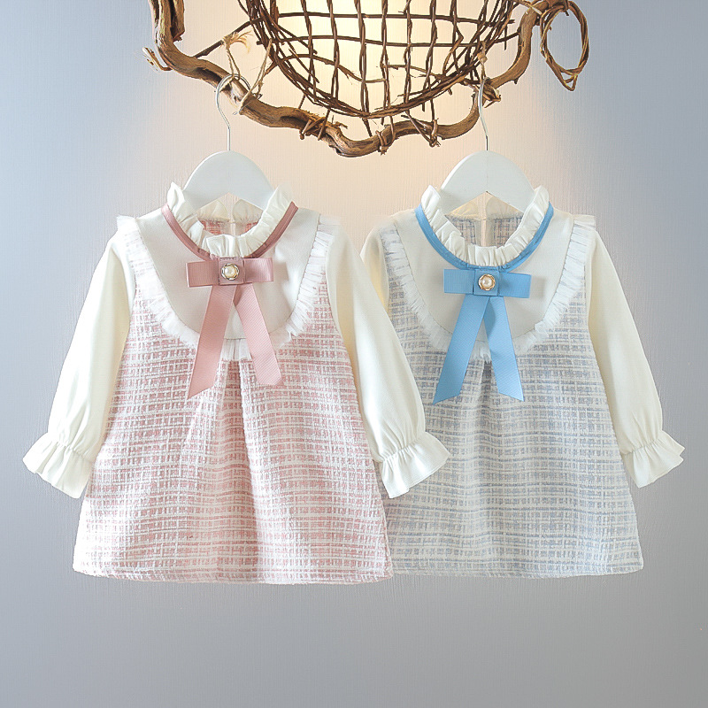 Baby Products For Newborn - Gaun Kotak-kotak Bayi Perempuan Baru Musim