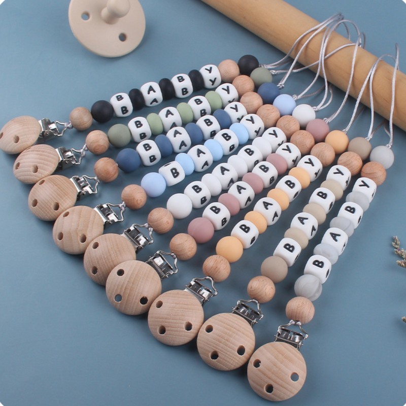 Baby Products Gift - Penjepit Empeng Silikon Custom Nama, Rantai